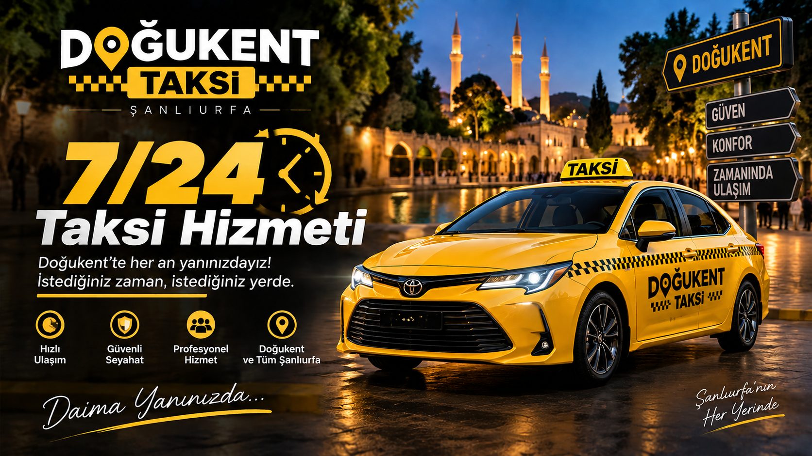 Doğukent Taksi ile güvenli ve konforlu ulaşım hizmeti